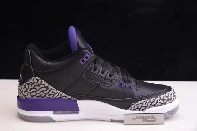 1st Kicks Court 3 Black Jordan Air Purple Retro CT8532-050 0520